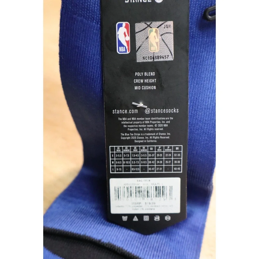 New Stance NBA City Edition Collection Crew Socks  Sacramento Kings Size L